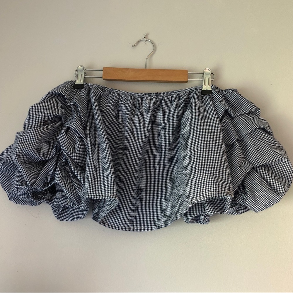 LF Ruffled Sleeve Crop Top SZ M NWT